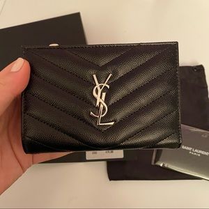 Saint Laurent Monogram Zipped Two Part Wallet